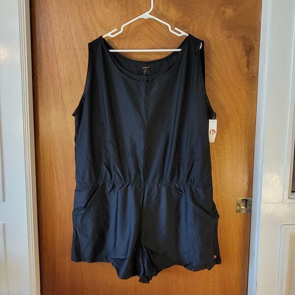 NWT - Women's Honey Mark Sage Swim Romper w/ Pockets - Black - Sz: 5 XL - Picture 1 of 4